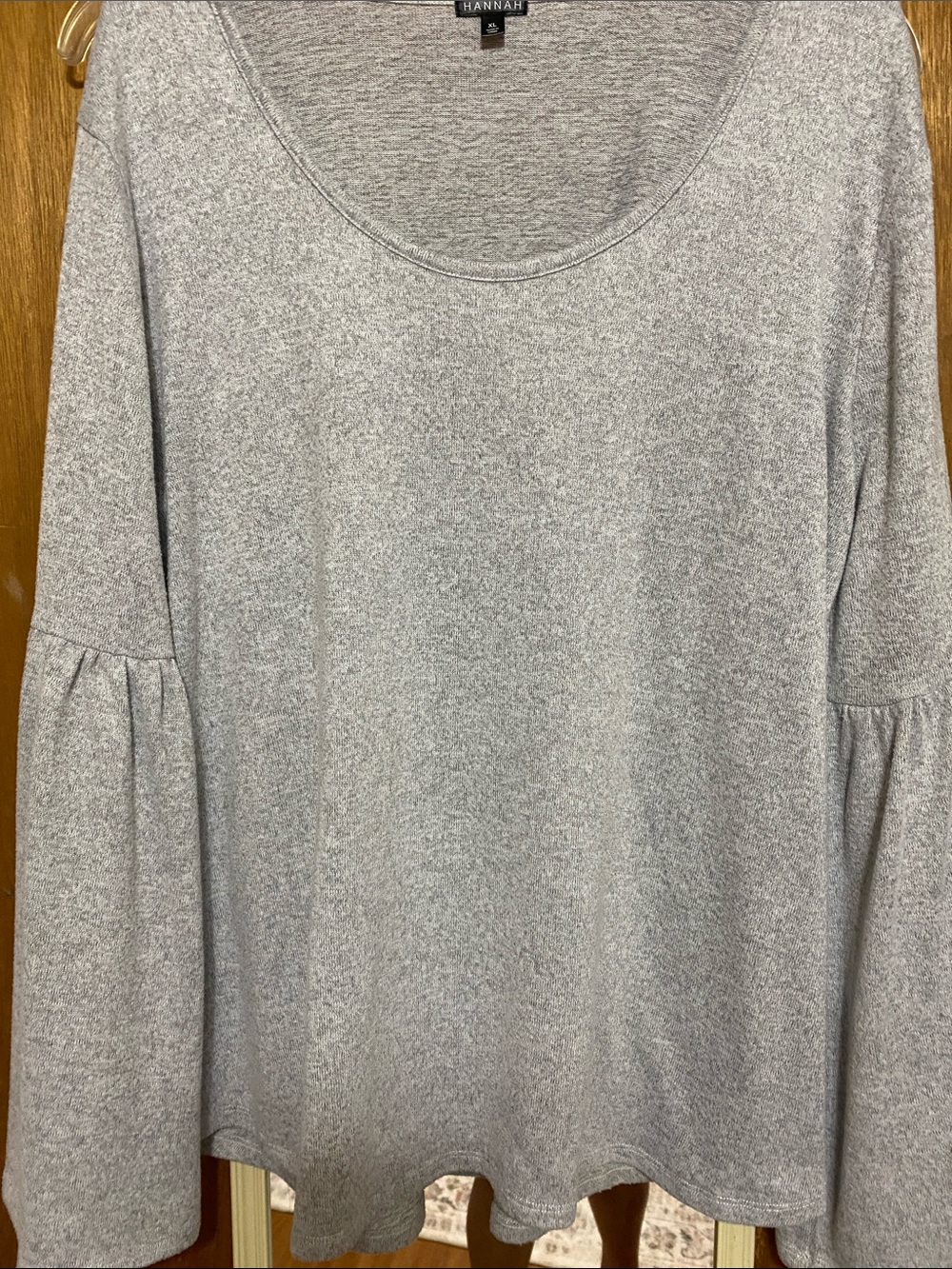 Hannah Light Heather Gray Bell Sleeve Sweatshirt